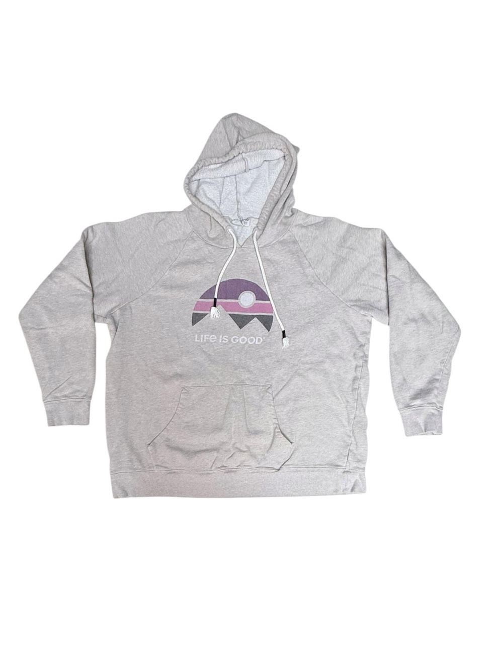 ‘Life is Good’ Oatmeal/Beige Mountain Sunrise Hoodie
